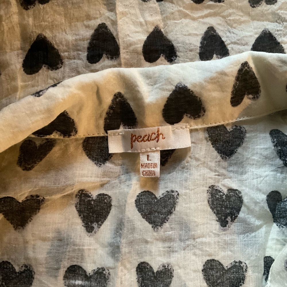 Heart Pattern Button Down Shirt - image 6